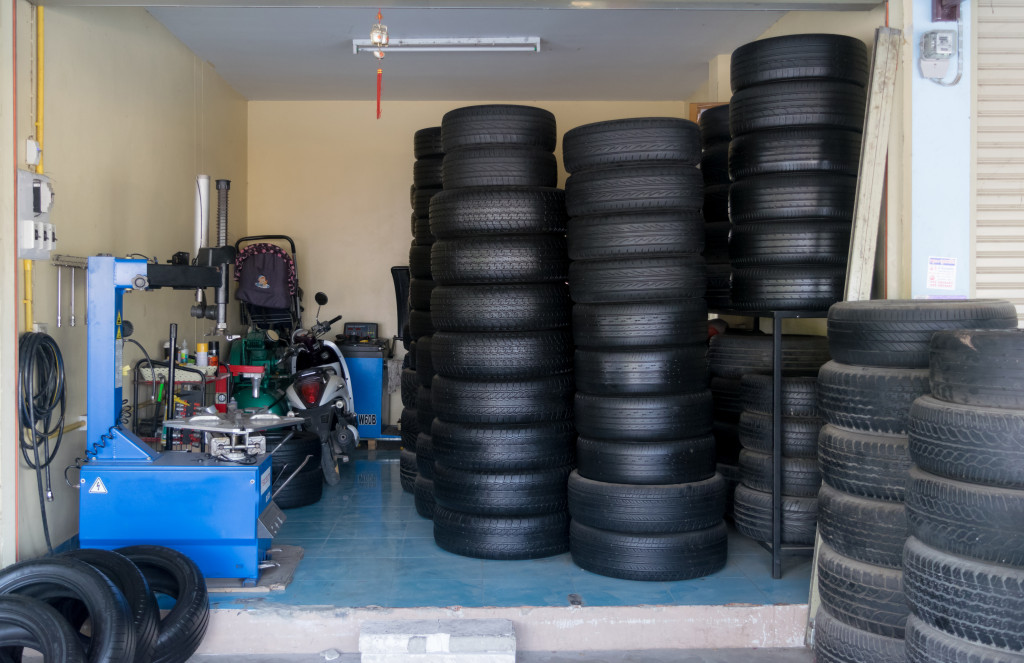 Stacks of car tires