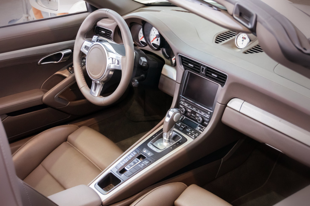 luxurious interior of a customized car